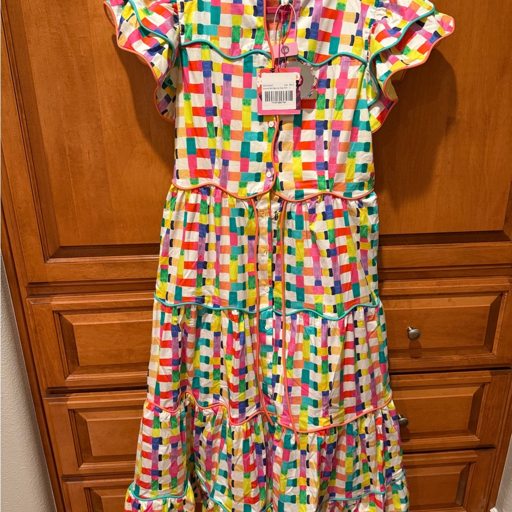 CeliaB multicolor Ruffled Midi dress - Picture 1 of 3